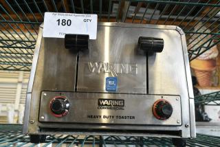 Waring WCT810 Stainless Steel Commercial Countertop 4 Slot Toaster. 120 Volts, 1 Phase.
