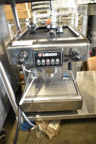 Casadio Stainless Steel Commercial Countertop Single Group Espresso Machine w/ 2 Portafilters and Steam Wand. 125 Volts, 1 Phase.