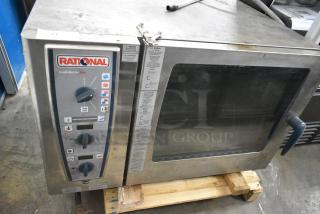 Rational CMP62G Stainless Steel Commercial Countertop Natural Gas Powered CombiMaster Plus Convection Oven. 79,500/106,000 BTU.