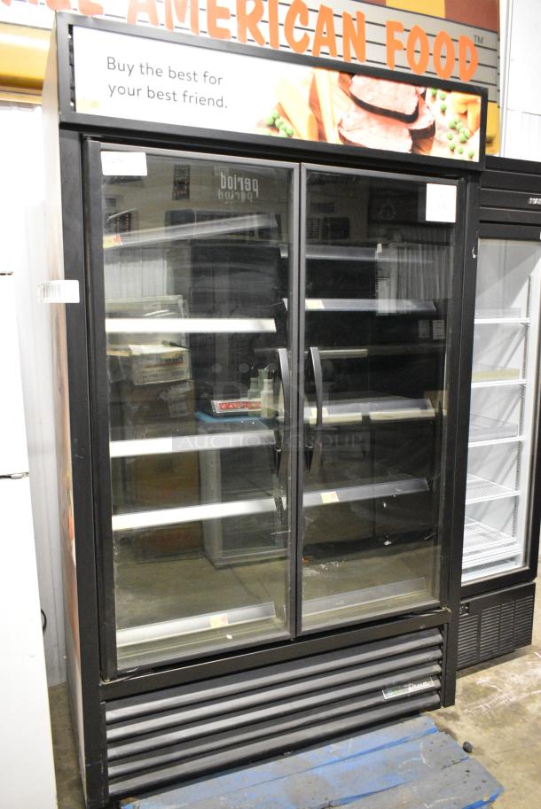 2022 True TVM-48SL-HC Metal Commercial 2 Door Reach In Cooler Merchandiser w/ Racks. 115 Volts, 1 Phase. Tested and Powers On But Does Not Get Cold - Image 1 of 5