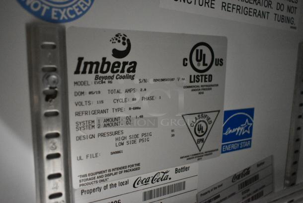 Imbera EVC04 Stainless Steel Commercial Single Door Mini Cooler Merchandiser w/ Poly Coated Racks. 115 Volts, 1 Phase. Tested and Does Not Power On - Image 4 of 4