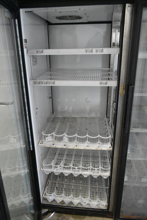 True GDM-52TM-RL-LD Metal Commercial 2 Door Reach In Cooler Merchandiser w/ Poly Coated Racks. 115 Volts, 1 Phase. Tested and Working! - Image 2 of 4