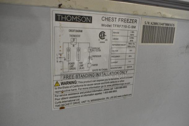 Thomson TFRF710-C-SM Metal Chest Freezer w/ Hinge Lid. 115 Volts, 1 Phase. Tested and Working! - Image 3 of 3