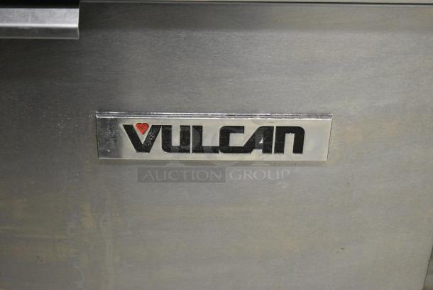 Vulcan 2VK45AF-1 Stainless Steel Commercial Floor Style Deep Fat Fryer w/ Dumping Station and 2 Metal Fry Baskets on Commercial Casters. 140,000 BTU. - Image 2 of 6