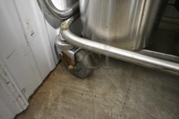 Shelleymatic Stainless Steel Commercial Floor Style 4 Well Plate Return on Commercial Casters. - Image 4 of 6