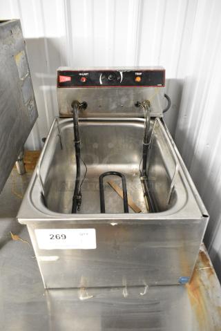 Cecilware Stainless Steel Countertop Electric Powered Fryer. 120 Volts, 1 Phase.