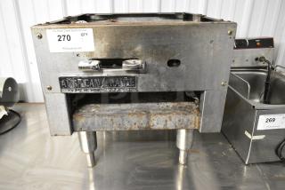 American Range Stainless Steel Countertop Gas Powered Single Burner Stock Pot Range. Missing Grate.