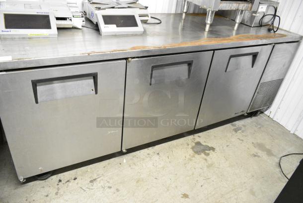 2018 True TUC-93-HC Stainless Steel Commercial 3 Door Undercounter Cooler on Commercial Casters. 115 Volts, 1 Phase. Tested and Powers On But Does Not Get Cold - Image 1 of 6