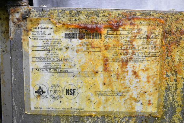 Sir Lawrence 40C Stainless Steel Commercial Floor Style Natural Gas Powered Deep Fat Fryer. 105,000 BTU. - Image 6 of 6