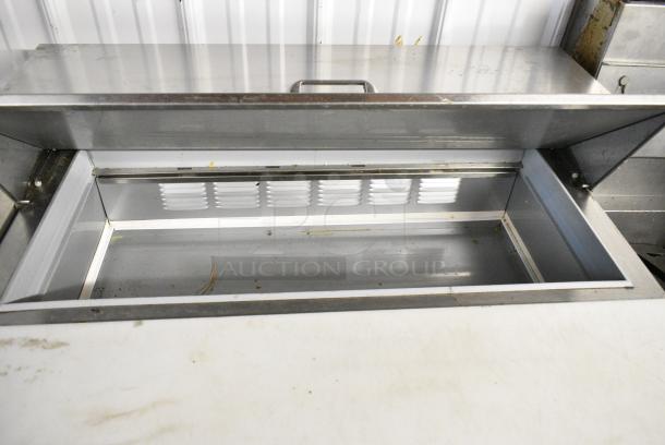 Beverage Air SPE36HC-10 Stainless Steel Commercial Sandwich Salad Prep Table Bain Marie Mega Top on Commercial Casters. 115 Volts, 1 Phase. Tested and Working! - Image 4 of 7
