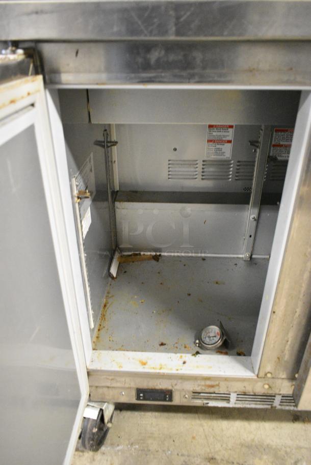 Beverage Air SPE36HC-10 Stainless Steel Commercial Sandwich Salad Prep Table Bain Marie Mega Top on Commercial Casters. 115 Volts, 1 Phase. Tested and Working! - Image 5 of 7