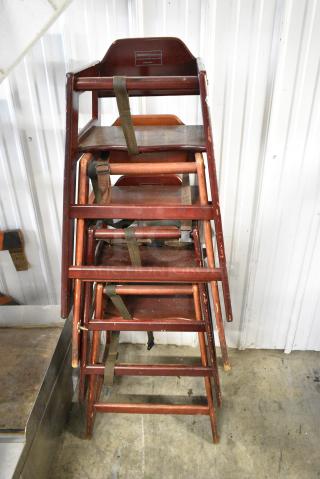 4 Wooden High Chair. 4 Times Your Bid!