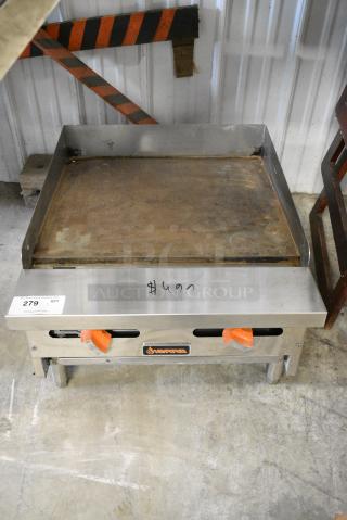 Sierra Stainless Steel Commercial Countertop Natural Gas Powered Flat Top Griddle. 23,000 BTU.