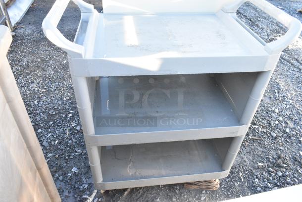 Gray Poly 3 Tier Cart on Commercial Casters. - Image 1 of 3