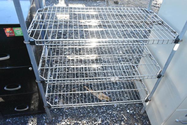 Chrome Finish 5 Tier Wire Shelving Unit. BUYER MUST DISMANTLE. PCI CANNOT DISMANTLE FOR SHIPPING. PLEASE CONSIDER FREIGHT CHARGES. - Image 3 of 4