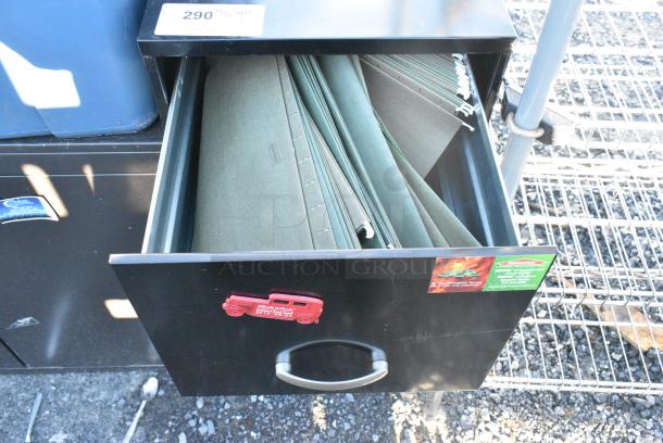 Black Metal 3 Drawer Filing Cabinet. - Image 2 of 4