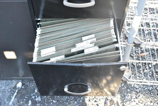 Black Metal 3 Drawer Filing Cabinet. - Image 3 of 4