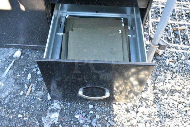 Black Metal 3 Drawer Filing Cabinet. - Image 4 of 4