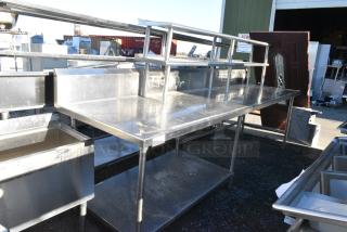 Stainless Steel Commercial Table w/ 2 Tier over Shelf and Under Shelf.