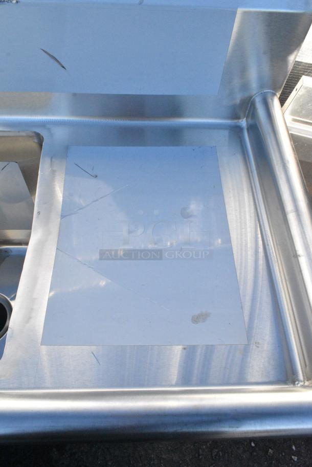 BRAND NEW SCRATCH AND DENT! Regency 600S3141414C Stainless Steel L Shaped 3 Bay Sink w/ Dual Drain Boards. No Legs. Bays 14x14x14. Drain Boards 12x15 - Image 4 of 5