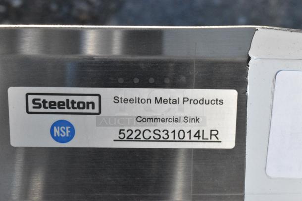 BRAND NEW SCRATCH AND DENT! Steelton 522CS31014LR Stainless Steel 3 Bay Sink w/ Dual Drain Boards. No Legs. Bays 10x14x12. Drain Boards 10x16 - Image 5 of 5