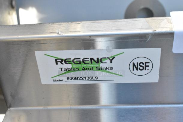 BRAND NEW SCRATCH AND DENT! Regency 600B22136L9 Stainless Steel 2 Bay Back Bar Sink w/ Left Side Drain Board. - Image 4 of 4
