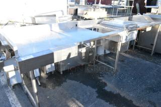 Stainless Steel Commercial Table w/ Silver King Drop In, Sink and Cut Out.