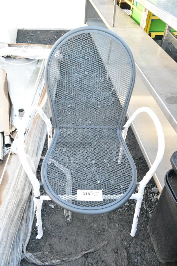 16 BRAND NEW SCRATCH AND DENT! Lancaster Table & Seating Metal Mesh Patio Chair w/ Arm Rests. 16 Times Your Bid! - Image 2 of 2