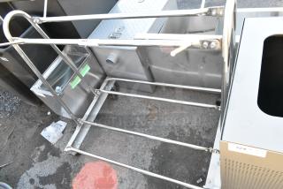 Lavex 6006477KD Metal Mat Transport and Wash Cart on Commercial Casters.