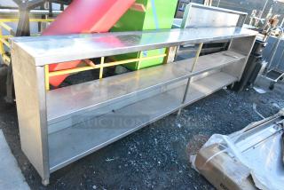 Stainless Steel Counter w/ 2 Under Shelves.