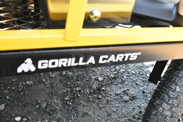 BRAND NEW SCRATCH AND DENT! Gorilla Carts Yellow Metal Cart w/ BRAND NEW SCRATCH AND DENT! Contents Including Rugs and Cushion. - Image 8 of 8