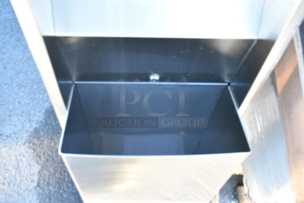 2 BRAND NEW SCRATCH AND DENT! Stainless Steel Wall Mount Trash Can w/ Paper Towel Dispenser. 2 Times Your Bid! - Image 3 of 3