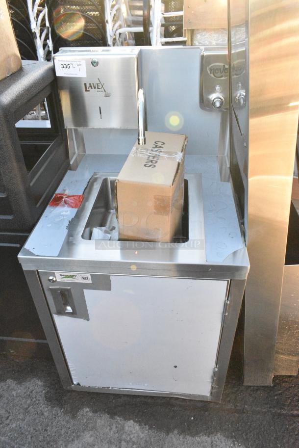 BRAND NEW SCRATCH AND DENT! Regency 600PHS24HC Stainless Steel Space Saver Single Bowl Hot and Cold Portable Hand Sink Cart on Commercial Casters. - Image 2 of 8