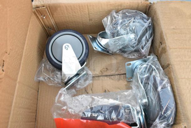 BRAND NEW SCRATCH AND DENT! Regency 600PHS24HC Stainless Steel Space Saver Single Bowl Hot and Cold Portable Hand Sink Cart on Commercial Casters. - Image 6 of 8