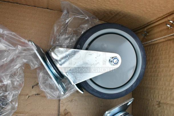 BRAND NEW SCRATCH AND DENT! Regency 600PHS24HC Stainless Steel Space Saver Single Bowl Hot and Cold Portable Hand Sink Cart on Commercial Casters. - Image 7 of 8