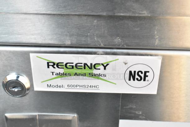 BRAND NEW SCRATCH AND DENT! Regency 600PHS24HC Stainless Steel Space Saver Single Bowl Hot and Cold Portable Hand Sink Cart on Commercial Casters. - Image 8 of 8