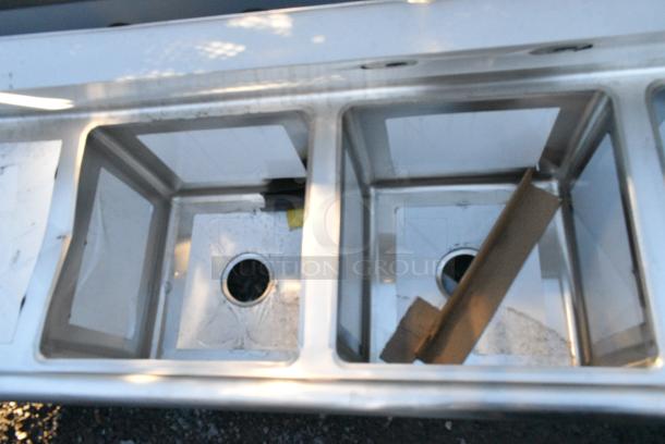 BRAND NEW SCRATCH AND DENT! Regency 600S31515215 Stainless Steel 3 Bay Sink w/ Dual Drain Boards. No Legs. - Image 3 of 5