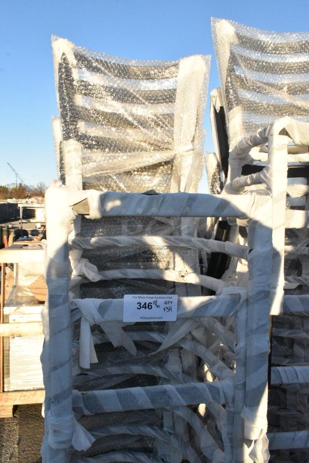 34 BRAND NEW SCRATCH AND DENT! Black Metal Ladder Back Dining Height Chair. 34 Times Your Bid! - Image 2 of 2