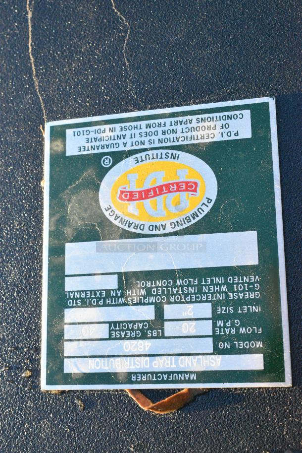 BRAND NEW SCRATCH AND DENT! Ashland 4820 Metal Commercial Grease Trap. - Image 3 of 3