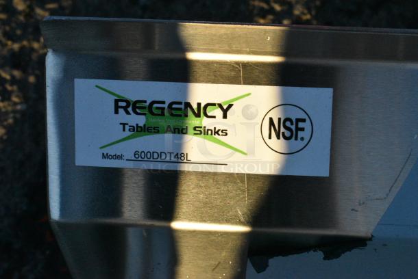 BRAND NEW SCRATCH AND DENT! Regency 600DDT48L Stainless Steel Dirty Side Dish Table. - Image 5 of 5