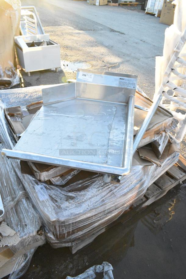 7 Items Including Left Side Clean Side Dishwasher Table, Regency 460SS2436 Spec Line 24" x 36" NSF Stainless Steel Solid Shelf, 76A9134001EC020 American Standard 9134001EC.020 Decorum 21" x 20 1/4" White Vitreous China Single Bowl Wall-Mount Lavatory with EverClean and Center Hole, Mezzo 9960.904.020 Lavatory Sink, Mezzo 9960.803.020 Semi-Countertop Sink. 7 Times Your Bid! - Image 1 of 7