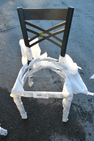5 BRAND NEW SCRATCH AND DENT! Black Metal Dining Height Cross Back Chair Frame. 5 Times Your Bid!