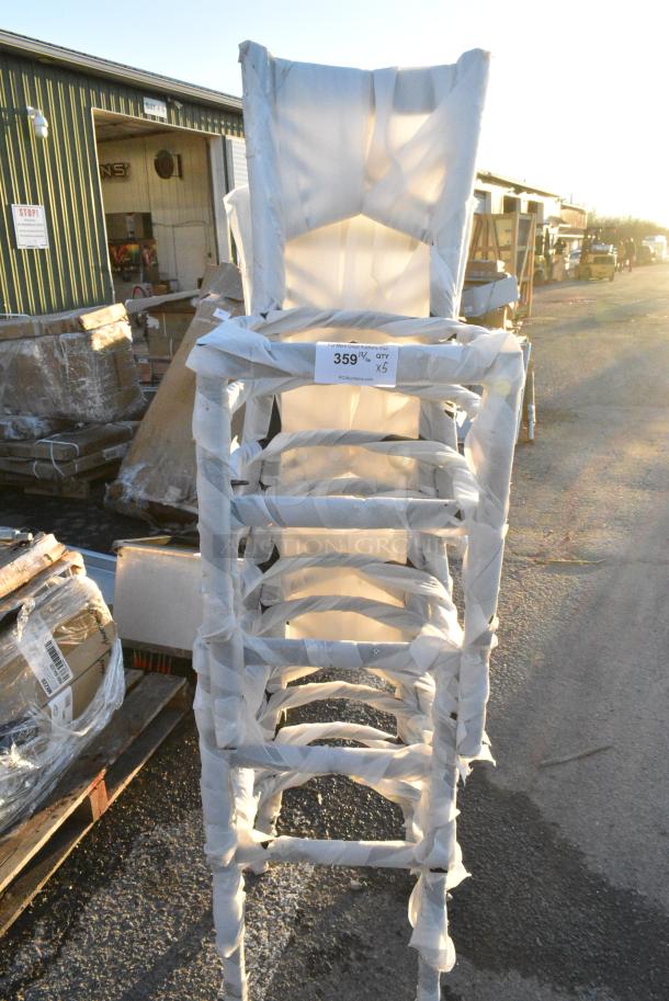 5 BRAND NEW SCRATCH AND DENT! Black Metal Dining Height Cross Back Chair Frame. 5 Times Your Bid! - Image 2 of 2