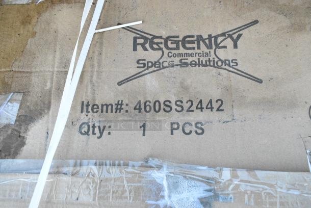 10 BRAND NEW SCRATCH AND DENT! Items Including Regency 460SS2442 Spec Line 24" x 42" NSF Stainless Steel Solid Shelf, Regency 600ES3030GK 30" x 30" 16 Gauge Stainless Steel Equipment Stand with Galvanized Undershelf and Casters, 177AOGT3627 35 7/8" x 27" x 4" Add-On 6 Burner Griddle Top, Regency 600T2484G 24" x 84" 18-Gauge 304 Stainless Steel Commercial Work Table with Galvanized Legs and Undershelf. 10 Times Your Bid! - Image 3 of 6