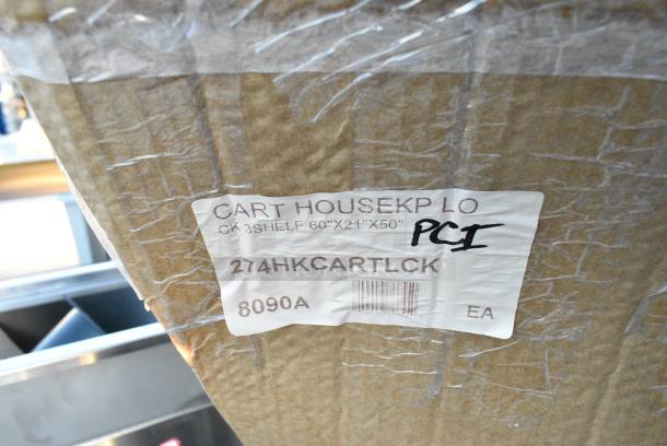 BRAND NEW SCRATCH AND DENT! Casualine QCF 274HKCARTLCK Lavex Hotel / Housekeeping Cart - Large Locking Three Shelf. May Be Missing Pieces. - Image 4 of 4