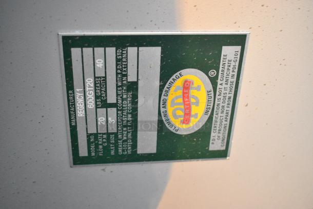 BRAND NEW SCRATCH AND DENT! Regency 600GT20 Metal Commercial Grease Trap. - Image 4 of 4
