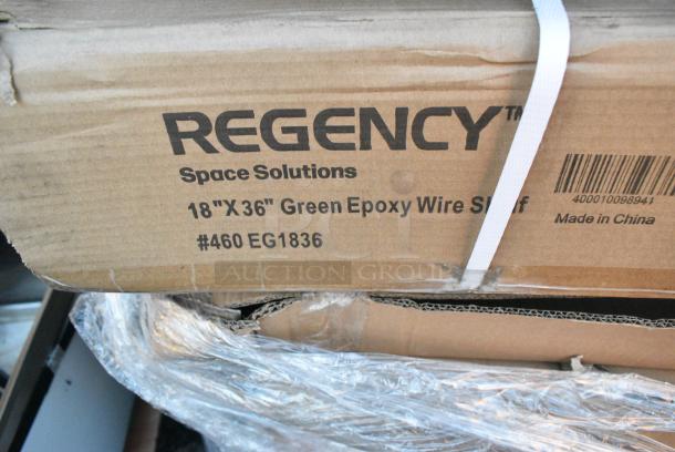 12 BRAND NEW SCRATCH AND DENT! Items Including 164DA3263BLK Lancaster Table & Seating Alloy Series 63" x 32" Onyx Black Standard Height Outdoor Table, Regency 460EG1836 18" x 36" NSF Green Epoxy Wire Shelf, Regency 600T3060G 30" x 60" 18-Gauge 304 Stainless Steel Commercial Work Table with Galvanized Legs and Undershelf, 2 Regency 600SLW72 72" Stainless Steel Wall Mounted Single Line Pot Rack with 6 Double Prong Hooks, Regency 600MTS3024S 30" x 24" 16-Gauge Stainless Steel Mixer Table with Undershelf. 12 Times Your Bid! - Image 3 of 6