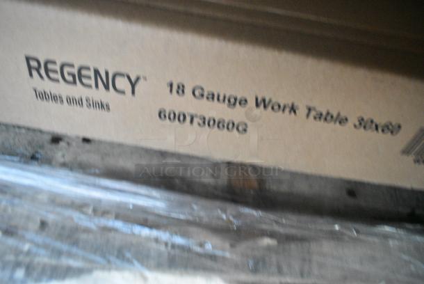 12 BRAND NEW SCRATCH AND DENT! Items Including 164DA3263BLK Lancaster Table & Seating Alloy Series 63" x 32" Onyx Black Standard Height Outdoor Table, Regency 460EG1836 18" x 36" NSF Green Epoxy Wire Shelf, Regency 600T3060G 30" x 60" 18-Gauge 304 Stainless Steel Commercial Work Table with Galvanized Legs and Undershelf, 2 Regency 600SLW72 72" Stainless Steel Wall Mounted Single Line Pot Rack with 6 Double Prong Hooks, Regency 600MTS3024S 30" x 24" 16-Gauge Stainless Steel Mixer Table with Undershelf. 12 Times Your Bid! - Image 4 of 6