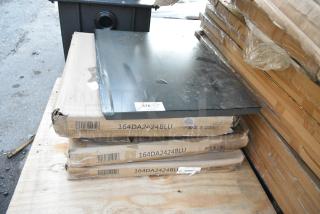 5 BRAND NEW SCRATCH AND DENT! Items Including 3 164DA2424BLU Lancaster Table & Seating Alloy Series 24" x 24" Blue Quartz Standard Height Outdoor Table and Tabletop. 5 Times Your Bid!