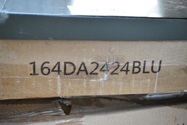 5 BRAND NEW SCRATCH AND DENT! Items Including 3 164DA2424BLU Lancaster Table & Seating Alloy Series 24" x 24" Blue Quartz Standard Height Outdoor Table and Tabletop. 5 Times Your Bid! - Image 3 of 3